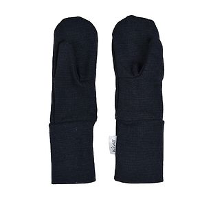 KIVAT silk wool mittens, black