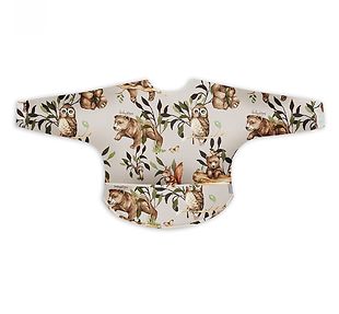 BabySteps apron w/sleeves - Happy Bear light