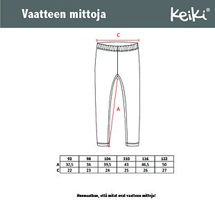 Keiki leggingsit, farkku (92-122 cm)