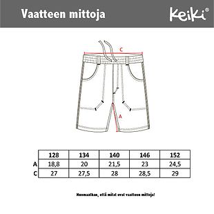 Keiki shortsit, 128-152 cm
