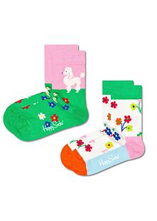 Happy Socks Poodle & Flowers sukat, 2-pack