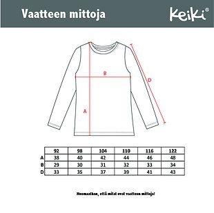Keiki paita, kissa (92-122cm)