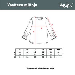 Keiki paita, perhonen (92-122cm)