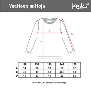 Keiki pitkähihainen paita, motivation (128-152cm)