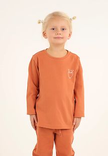 KnowledgeCotton Apparel Owl pitkähihainen t-paita, oranssi