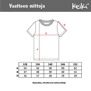 Keiki t-paita, sky's the limit (128-152 cm)