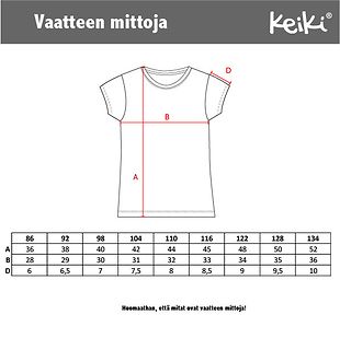 Keiki keltainen t-paita, monstera (86-134cm)
