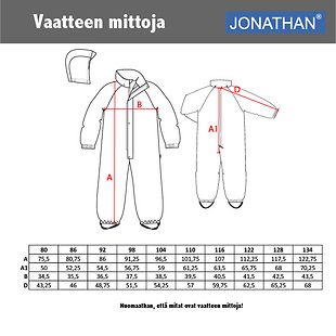 Jonathan vuorillinen sadehaalari (80-134 cm)
